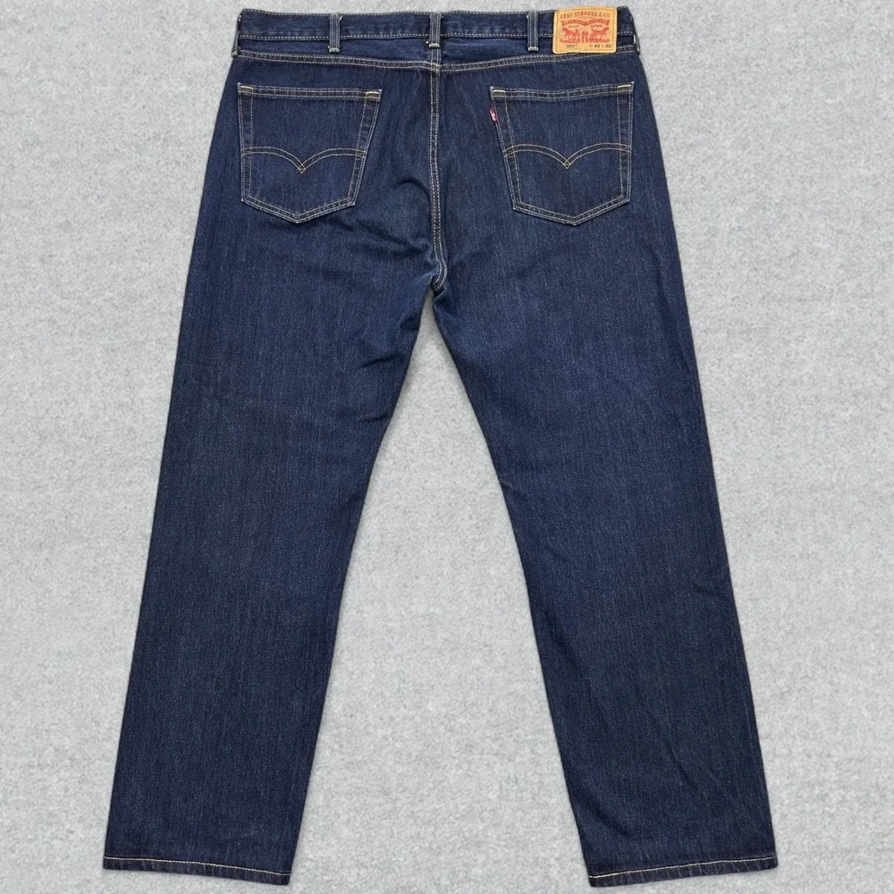 Levi's 505 Regular Fit Jeans Mens 40x30 Dark Indigo Blue Straight Leg Denim